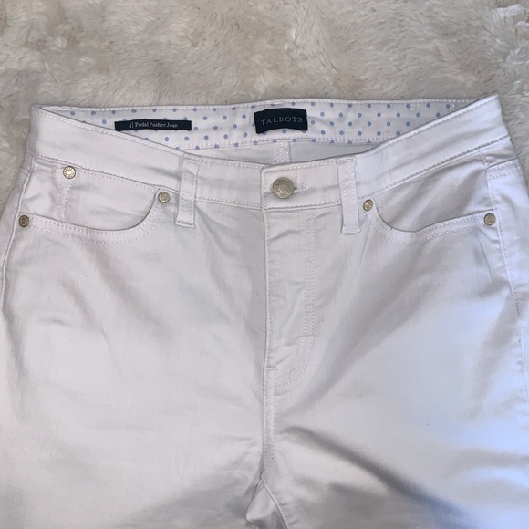 Talbots Pedal Pusher white denim 4 - Picture 3 of 7